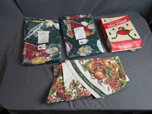 Christmas Drapes, Tree Stand, Tree Skirt