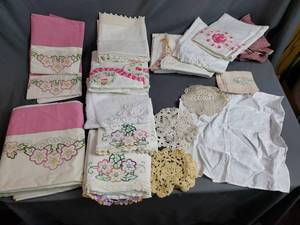 Embroidered Pillow Cases, Doilies and Others