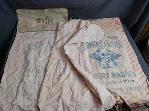 Sugar, Denver Mint, Farmers Friend Poultry Mashes Cloth Sacks, Purina