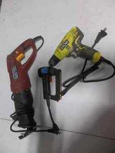 Ryobi Drill, Electric Stapler, Chicago Electric Sawzall