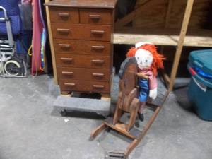 Rocking Horse, Cabinet (19x15x30), Raggedy Andy