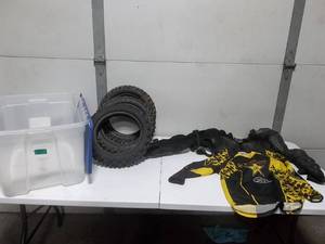 Bin Of Moto-X Gear Fox Chest Protector Size Small, Tires, Jersey