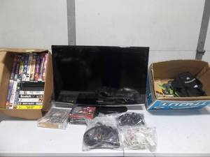VHS Movies, DVDS, Samsung TV With Remote-Works & Other Assorted Cords