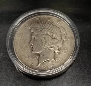 1927 PEACE SILVER DOLLAR IN AIRTITE