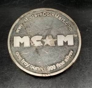 1 TROY OZ .999 FINE SILVER MCM ROUND