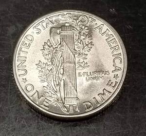 1943 MERCURY DIME UNC