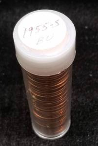 UNC ROLL OF 1955-S US WHEAT CENTS 50 COINS
