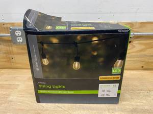 lot 85 image: PORTFOLIO 48-ft 18-Light (No Shade) Plug White Outdoor LED Novelty String Lights