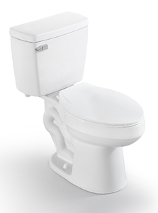 lot 108 image: PROJECT SOURCE Pro-Flush White Elongated Chair Height 2-Piece WaterSense Toilet 12-in Rough-In Size (ADA Compliant)