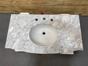 lot 51 image: 3 Marble Vanity Top