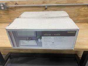 lot 55 image: ALLEN  ROTH White Drop-In Rectangular Traditional Bathroom Sink with Overflow Drain (21.26-in x 18.5-in)