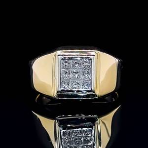 Gents 14k Gold Invisible Set Diamond Ring, VS-HI .65ctw. $3600 Retail