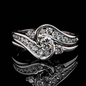 Loch Jewelers 0.79 Carat Diamond Bypass Engagement Ring in 14k White Gold w Papers, Box, and $3,264 Appraisal VIDEO