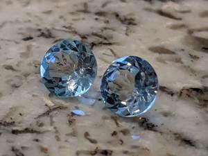 Lot of (2) Natural Aquamarine Gemstones 3.23 Carats Total
