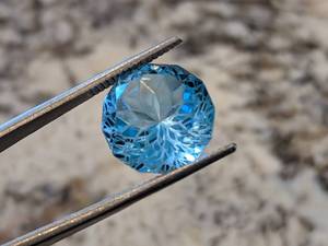 Large 12.25  Carat Fancy Cut Swiss Blue Topaz Gemstone $200