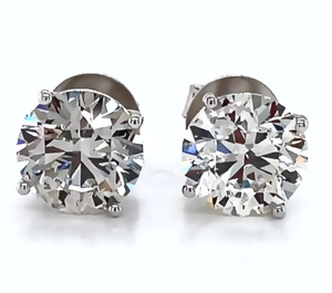 Huge 6.03ctw. Carat Diamond Solitaire Stud Earrings 14k White Gold  (3.00ct each ear)  $27,500 Retail VIDEO