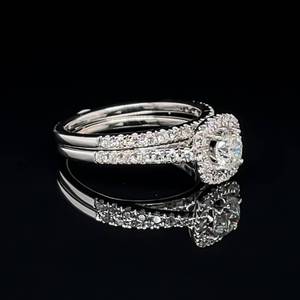 1.50 Carat ZALES Diamond Wedding Set in 14k White Gold $3,699 Retail Price Paid VIDEO