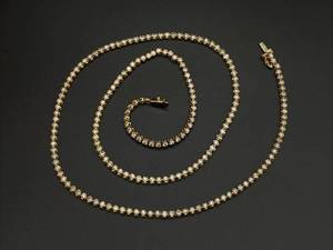 13.51 Carat Diamond 24 Estate Necklace in Yellow Gold $13,500 Retail