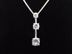 .925 Sterling Silver Faceted Zirconia Pendant Necklace