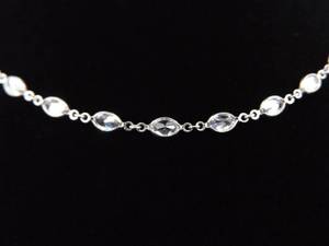 .925 Sterling Silver Zirconia Petal Necklace