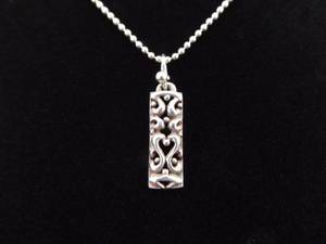 .925 Sterling Silver Scroll Design Pendant Necklace