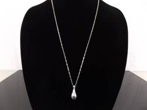 .925 Sterling Silver Solid Drop Pendant Necklace