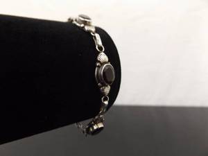 .925 Sterling Silver Oval Cut Amethyst Bracelet