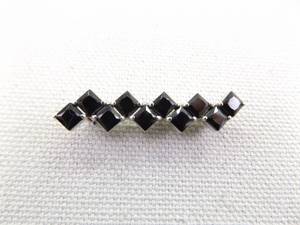 .925 Sterling Silver Black Onyx Brooch