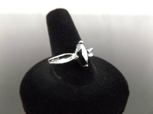 .925 Sterling Silver Marquise Cut Hematite Ring Size 10