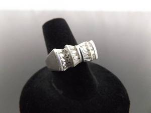.925 Sterling Silver Zirconia Bow Ring Size 7.75