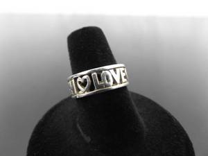 .925 Sterling Silver LIVE LAUGH LOVE Inspirational Ring Size 6.75