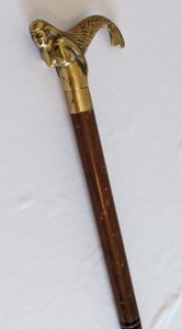 Vintage Mermaid Flask Cane