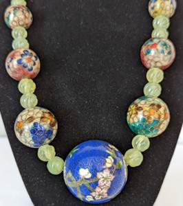 Cloisonn Beaded Necklace and Bracelets