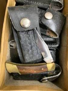lot 21 image: 3 FOLD UP KNIVES WITH CASES