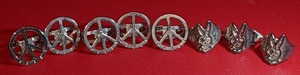 lot 122 image: 8 Vintage Rings, Peace and Playboy Bunny, Made in Italy