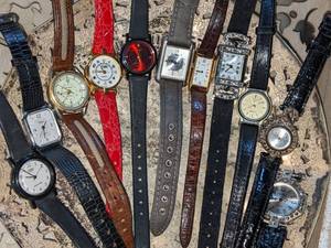 lot 117 image: Variety of Womens Watches wLeather and Faux Leather Straps