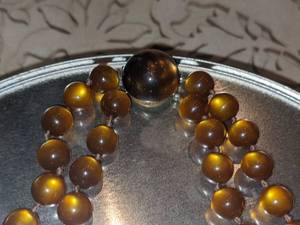 lot 124 image: Timeless Amber Brown Double Strand Graduated Bead Necklace wEarrings
