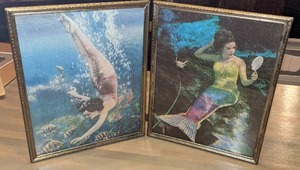lot 151 image: Art Nouveau Framed 8 x 10 Mermaid Prints