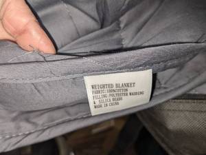 lot 15 image: Dark Gray 100% Cotton 15 lb. Weighted Blanket, 48 x 72