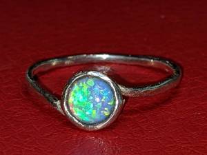 lot 46 image: 2 Petite Sterling Silver Rings with Blue and Pink Moonstones