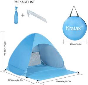 lot 57 image: Kratax Pop Up Beach Tent for 1-3 People