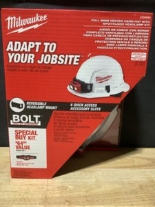 Milwaukee 450 Lumens LED SpotFlood Headlamp with Hardhat. See Pictures