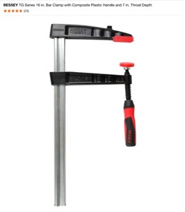 (2) BESSEY TG Series 16 in. Bar Clamp with Composite Plastic Handle and 7 in. Throat Depth. See Pictures