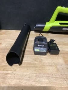 RYOBI ONE 18V 90 MPH 200 CFM Cordless Battery Leaf BlowerSweeper with 2.0 Ah Battery and Charger. See Pictures