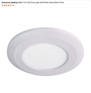 (9) Armacost Lighting Wafer Thin LED Puck Light Soft White Gloss White Finish. See Pictures