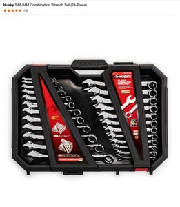 Husky SAEMM Combination Wrench Set (24-Piece), Husky SAE Combination Wrench Set (10-Piece) & Arsenal 14-Compartment Small Parts Organizer. See Pictures