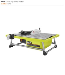 RYOBI 7 in. 4.8 Amp Tabletop Tile Saw. See Pictures