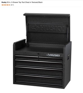 Husky 26 in. 5-Drawer Top Tool Chest in Textured Black. See Pictures