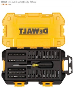DEWALT 14 in. Multi-Bit and Nut Driver Set (70-Piece), 20-Volt MAX Lithium-Ion Fan Cooled Fast Battery Charger & Other 1220V Battery Chargers. See Pictures