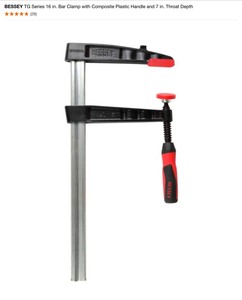 (2) BESSEY TG Series 16 in. Bar Clamp with Composite Plastic Handle and 7 in. Throat Depth. See Pictures